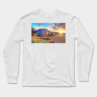 Warm Sunset over the Beach Landscape Long Sleeve T-Shirt